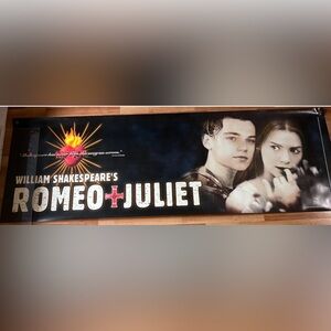 Vintage 90s Romeo & Juliet Movie Video Store Poster 6.5' x 2' Leonardo DiCaprio